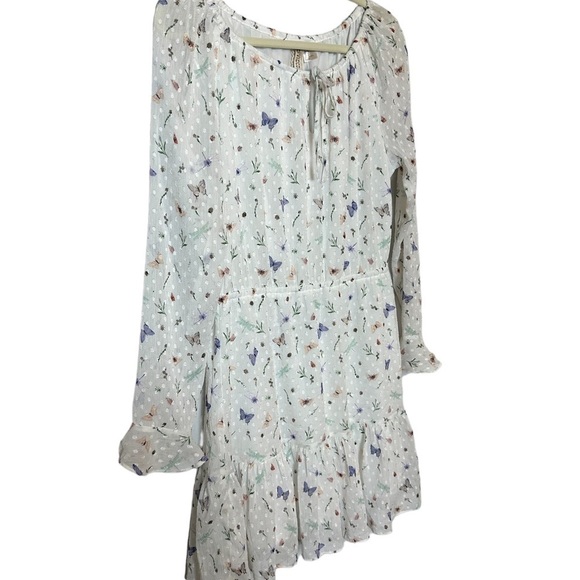 H&M Divided MIDI Butterfly Multi Colored White SZ 10 Feminine Cottagecore Fairy - Picture 6 of 13